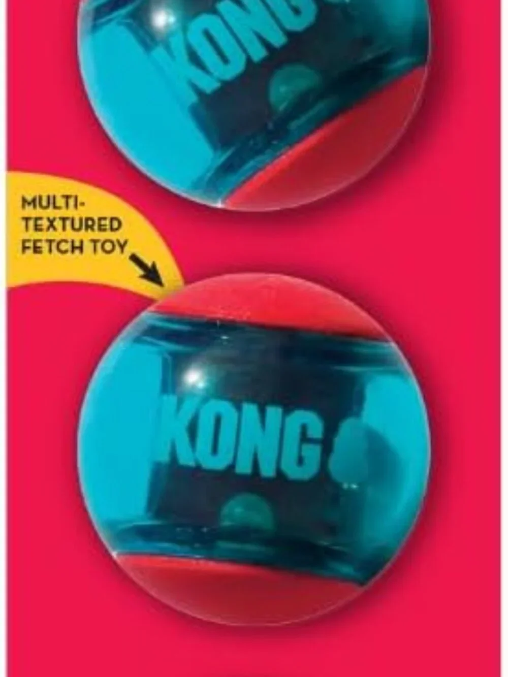 KONG Squeezz Action Ball Dog Toy Red Medium Squeaky Fetch Interactive